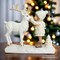 Charming Deer and Little Girl Figurine, 7.5" Vintage Christmas Garden Statue